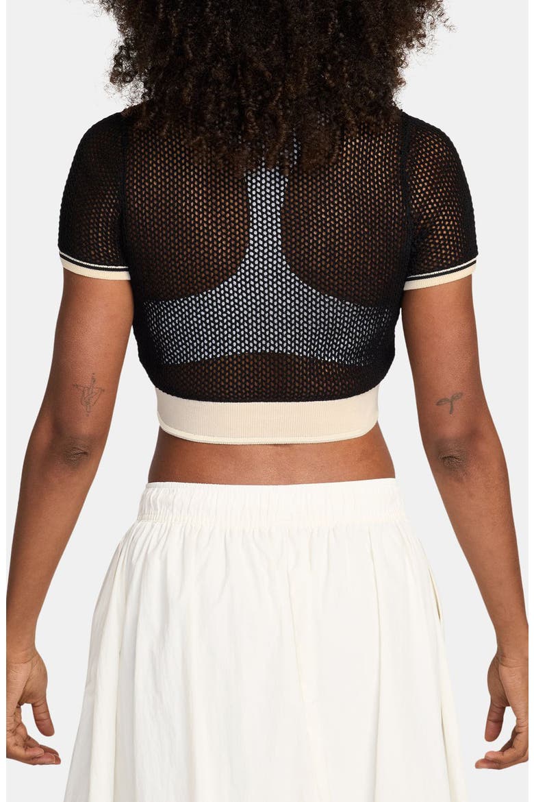 Sportswear Chill Crop Top, Alternate, color, BLACK/ CHALK/ CHALK
