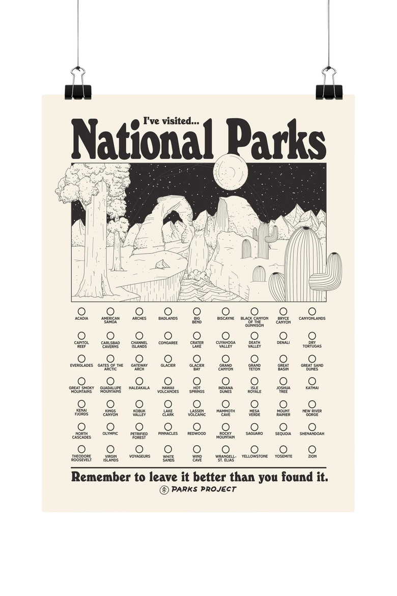 Adventure Responsibly National Parks Fill In Poster, Main, color, Multi Color