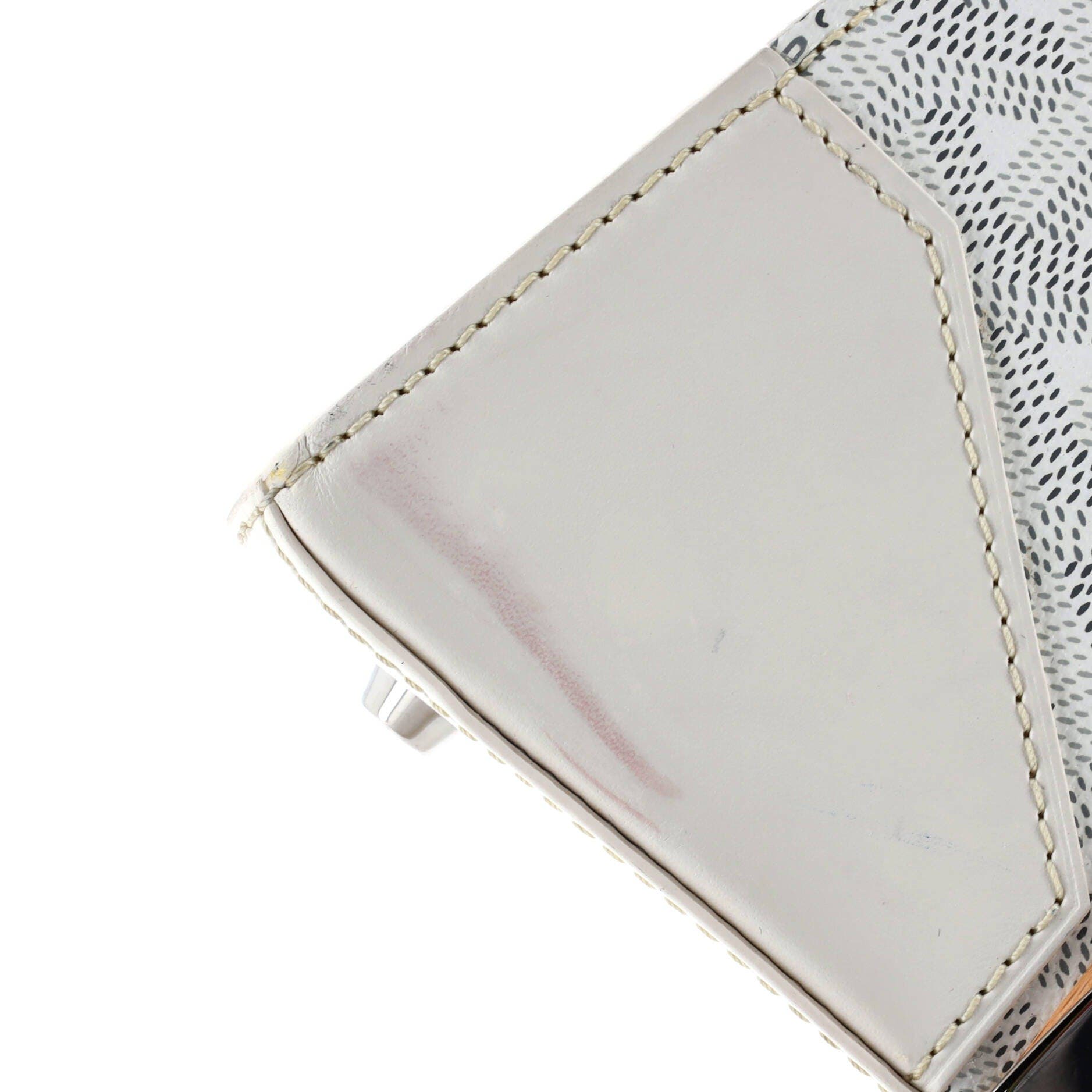 Saigon Top Handle Bag Coated Canvas with Leather MM, Alternate, color, White