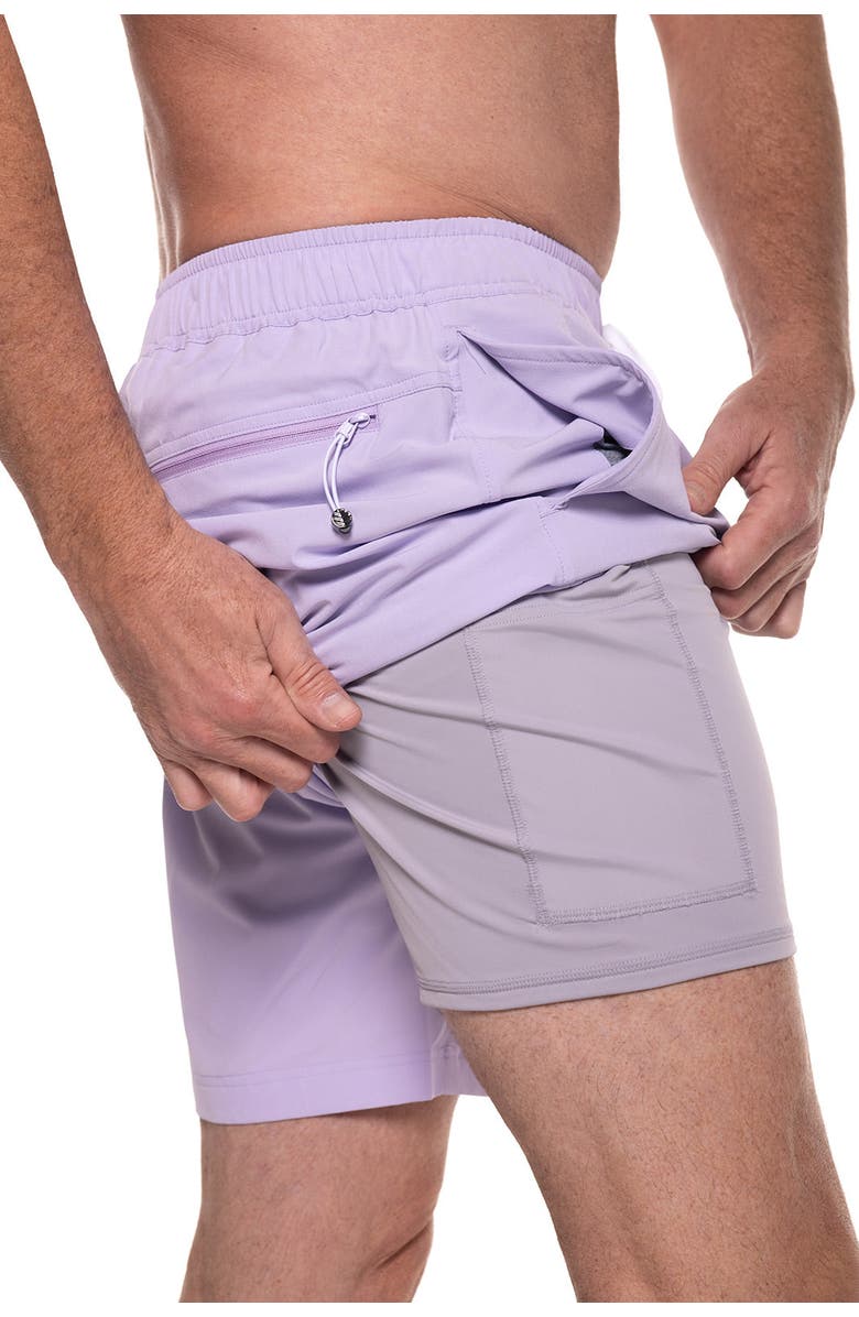 Coolibar Men's Swim Shorts 7 1/2" - UPF 50+ Sun Protection - Kahuna, Alternate, color, Lavendula
