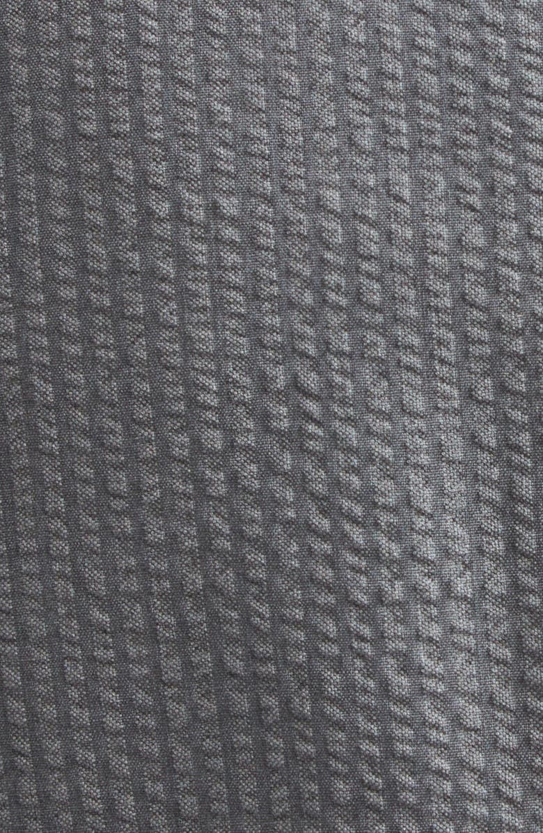 Thom Browne Crop Sculpted Shoulder Wool Seersucker Jacket, Alternate, color, Light Grey