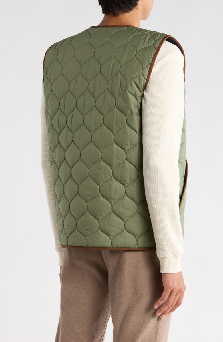 Brooks Brothers Water Repellent Quilted Liner Vest, Alternate, color, Oilvegreen