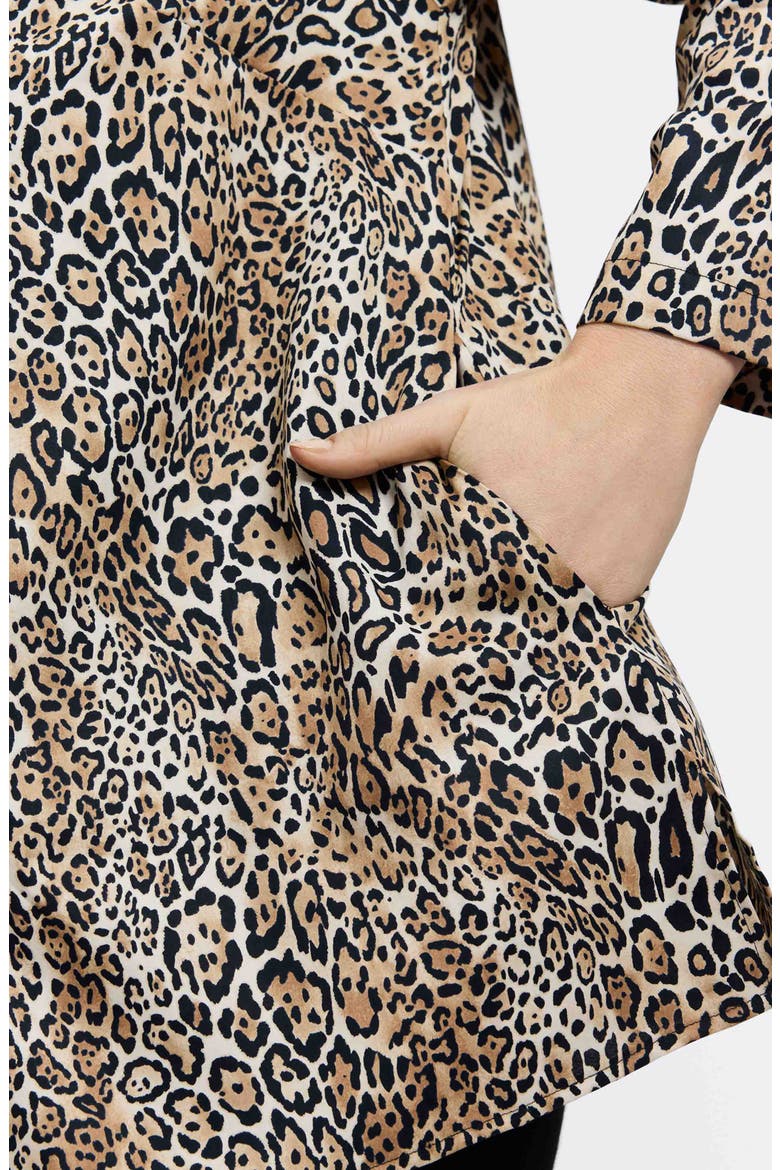 Carolina Leopard Print Cotton Sateen Button-Up Shirt, Alternate, color, BROWN MULTI