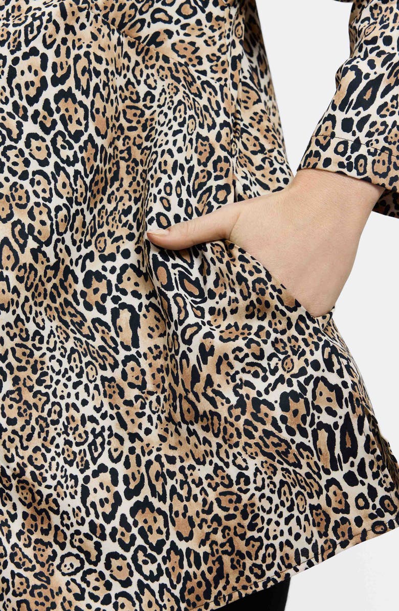 Foxcroft Carolina Leopard Print Cotton Sateen Button-Up Shirt, Alternate, color, Brown Multi