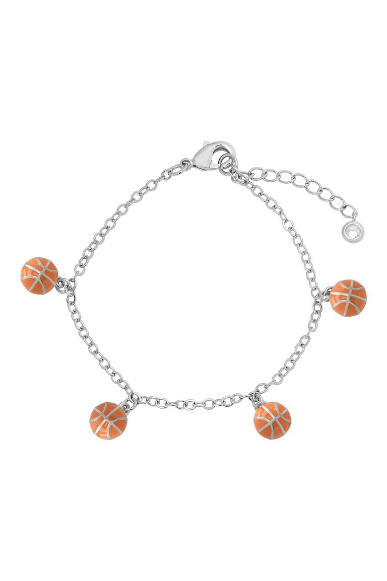 3D Basketball Bracelet, Main, color, SILVER