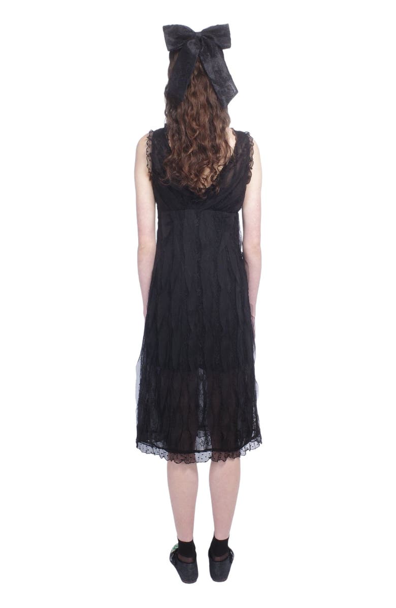 Anna Sui Black Lace Combo Sleeveless Lace Dress, Alternate, color, 