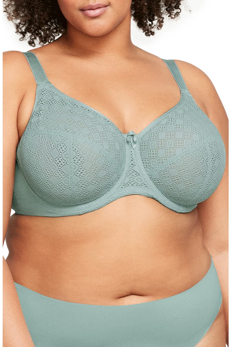 Full Figure Lace Underwire Bra, Main, color, JADE