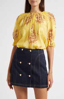 Ulla Johnson Pippa Floral Silk Blend Top