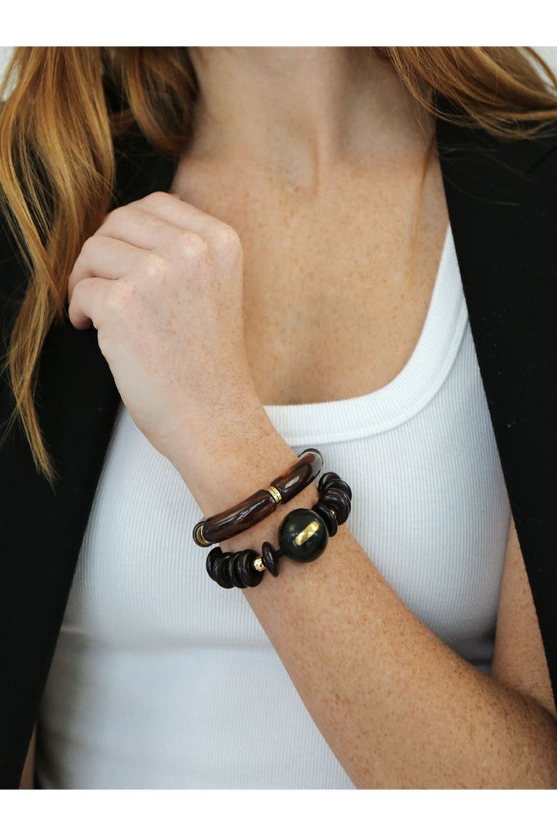 Limo Capsule Bracelet Hairtie, Alternate, color, Black And Gold