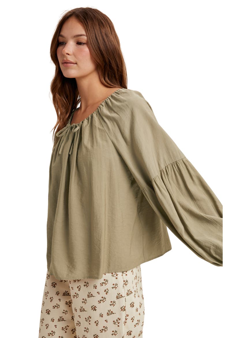 Balloon Sleeve Tie Neck Blouse, Alternate, color, G MINT