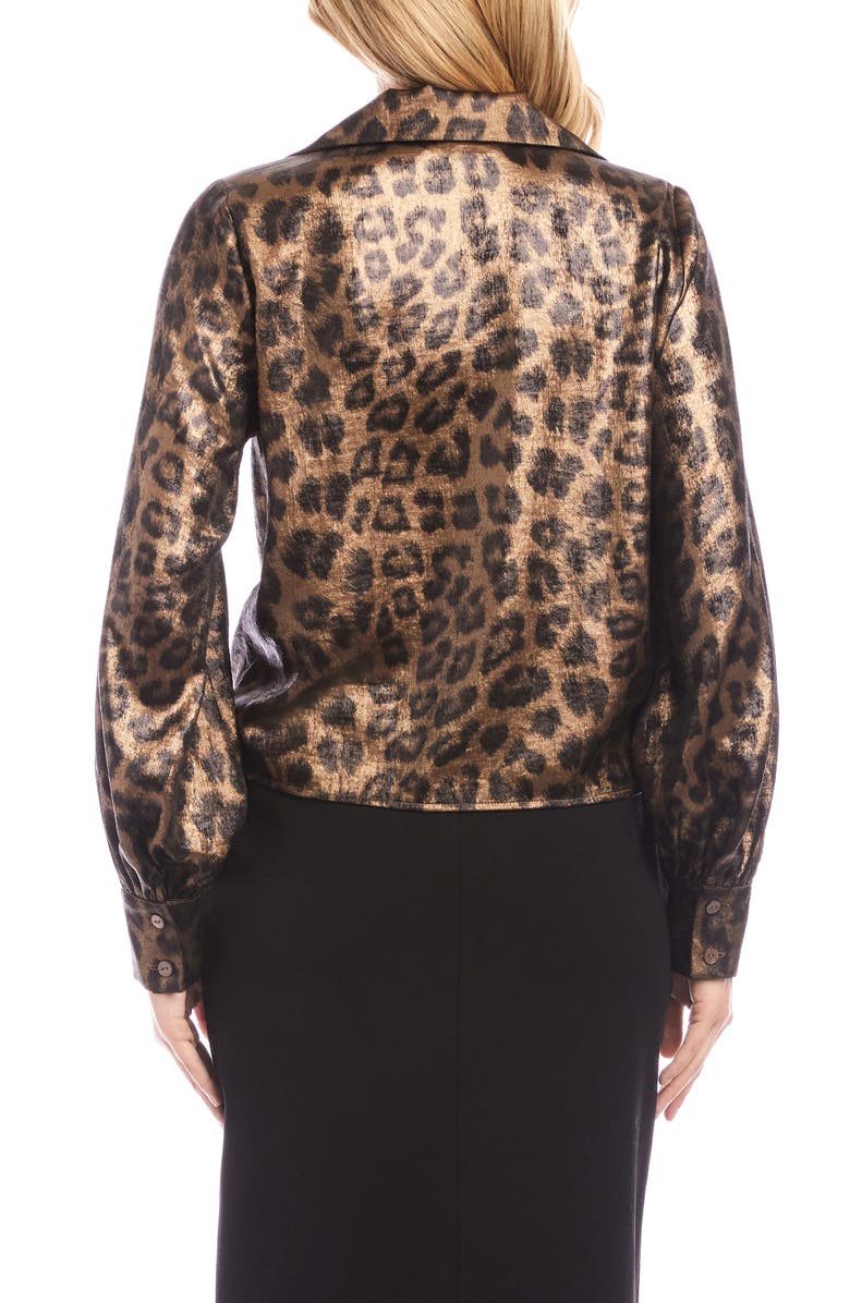 Karen Kane Tie Front Top, Alternate, color, Leopard