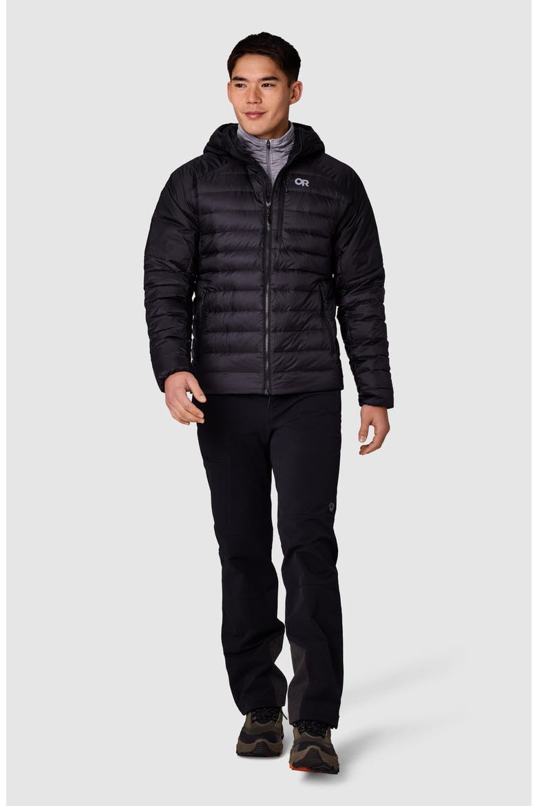 Helium 800-Fill-Power Down Hoodie, Alternate, color, BLACK