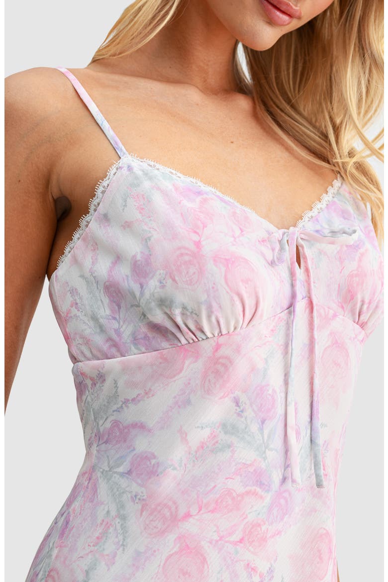 Sweetheart Tie Neck Midi Dress, Alternate, color, PINK LILAC
