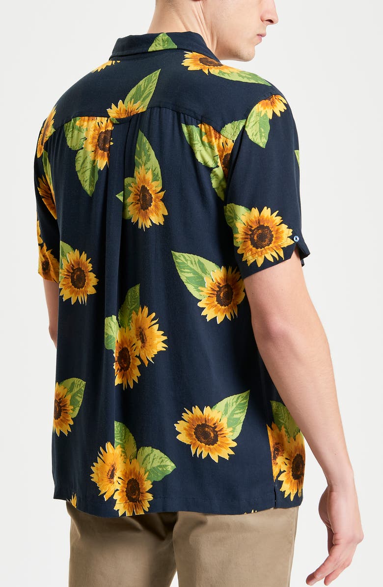 Ben Sherman Sunflower Print Camp Shirt, Alternate, color,