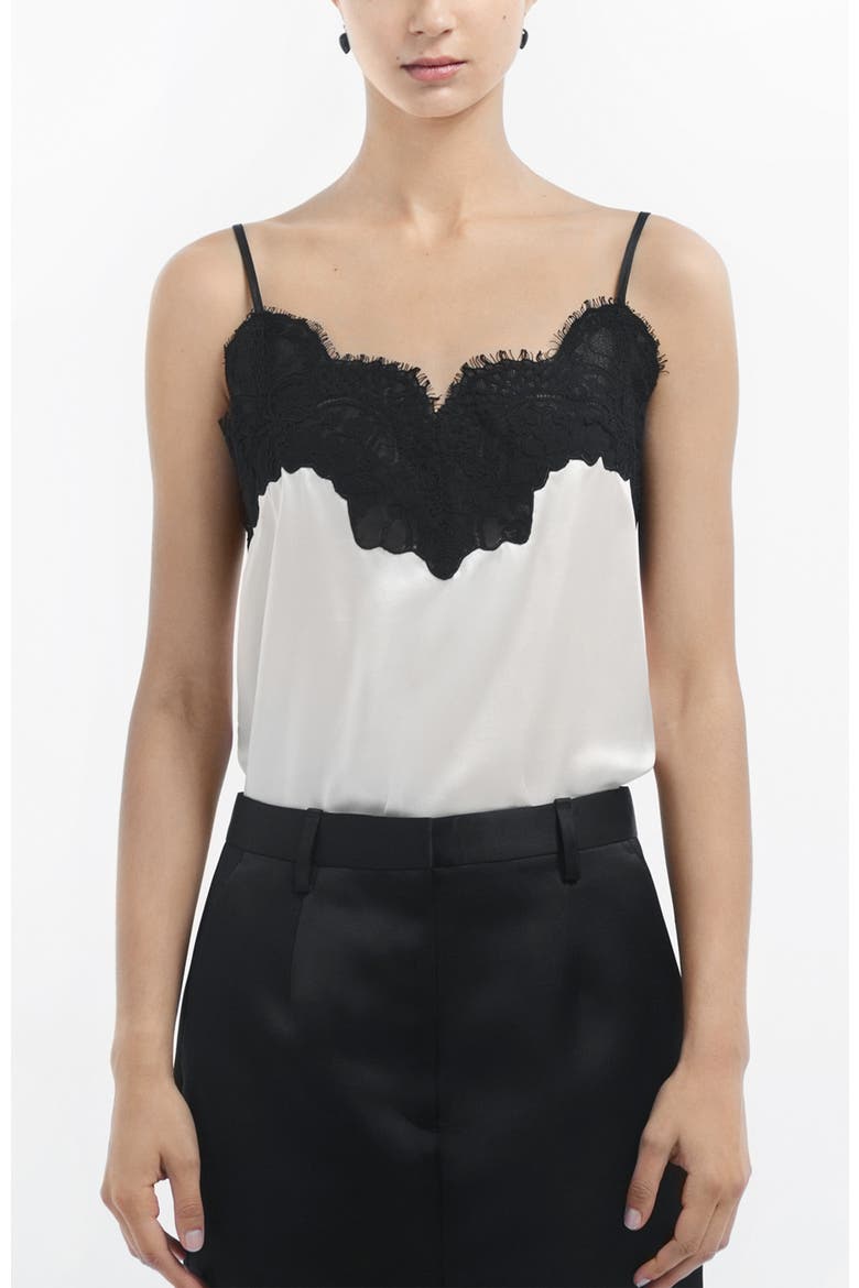 Lace Camisole in Silk, Main, color, Ivory