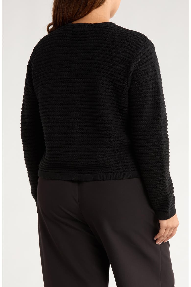 Ottoman Stitch Sweater Jacket, Alternate, color, BLACK