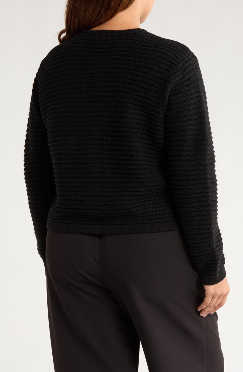 Gemma + Jane Ottoman Stitch Sweater Jacket, Alternate, color, Black