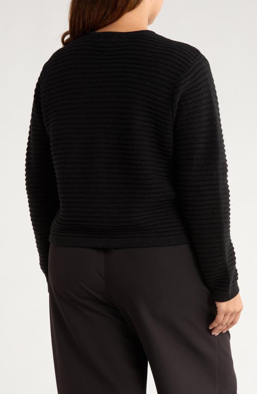 Gemma + Jane Ottoman Stitch Sweater Jacket In Black