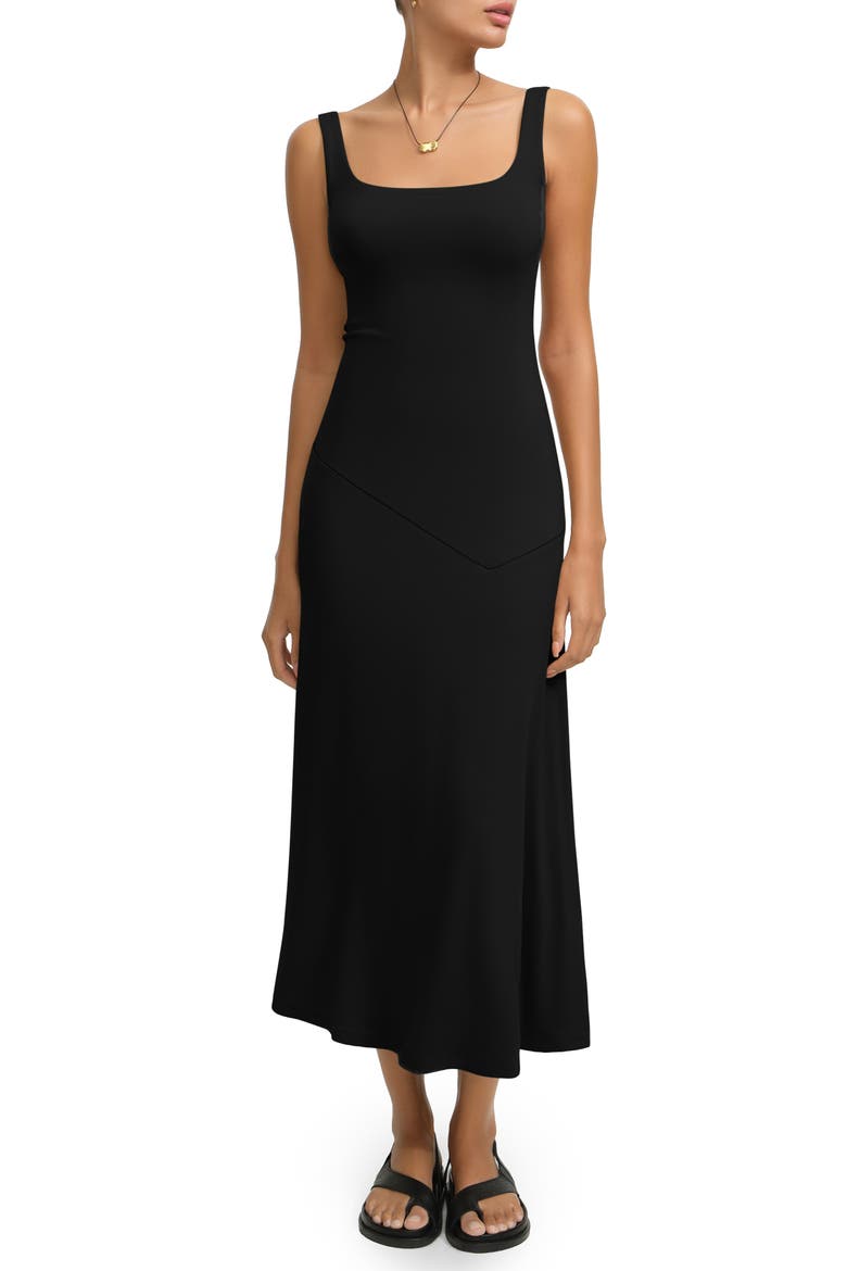 Margot Sleeveless Midi Dress, Main, color, BLACK
