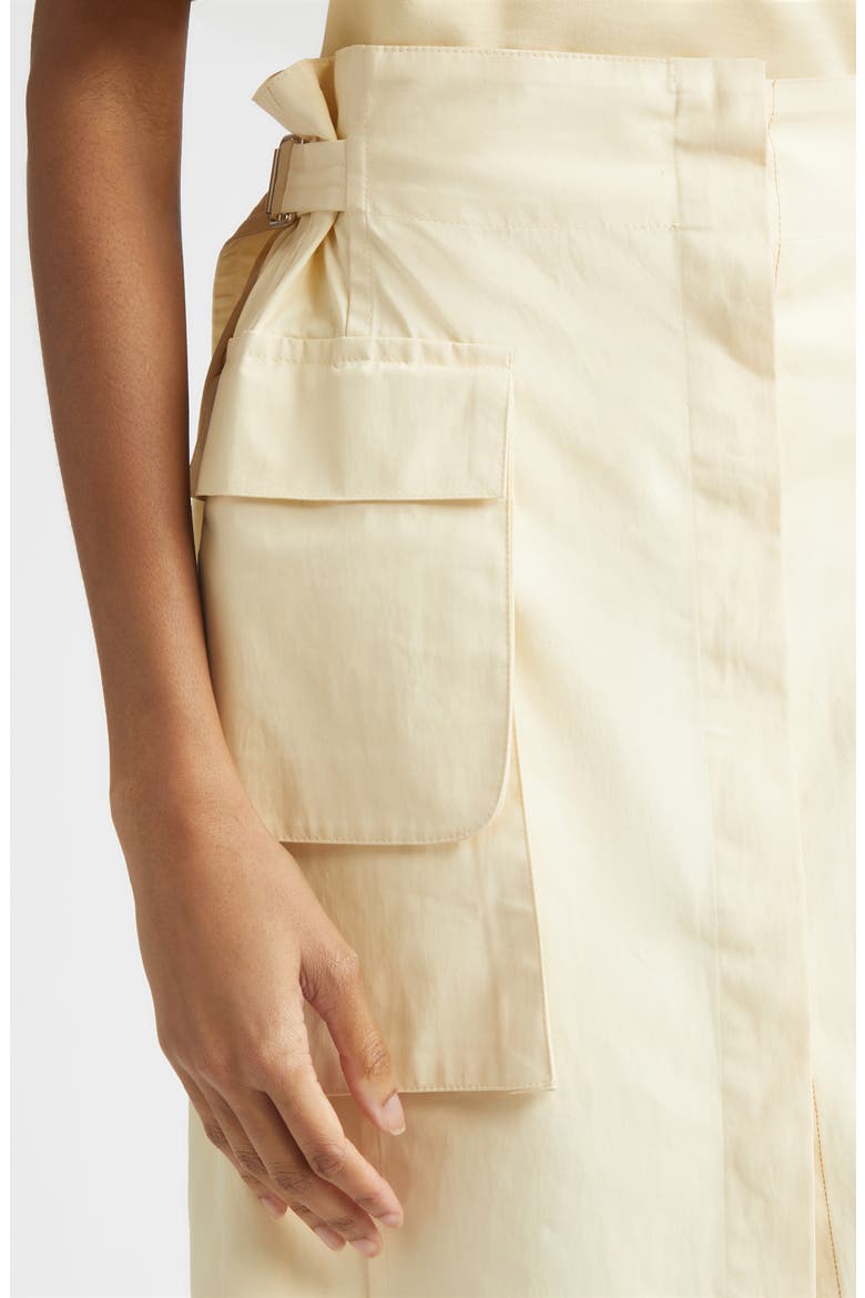 Glen Coated Cotton Cargo Skirt, Alternate, color, BUTTER