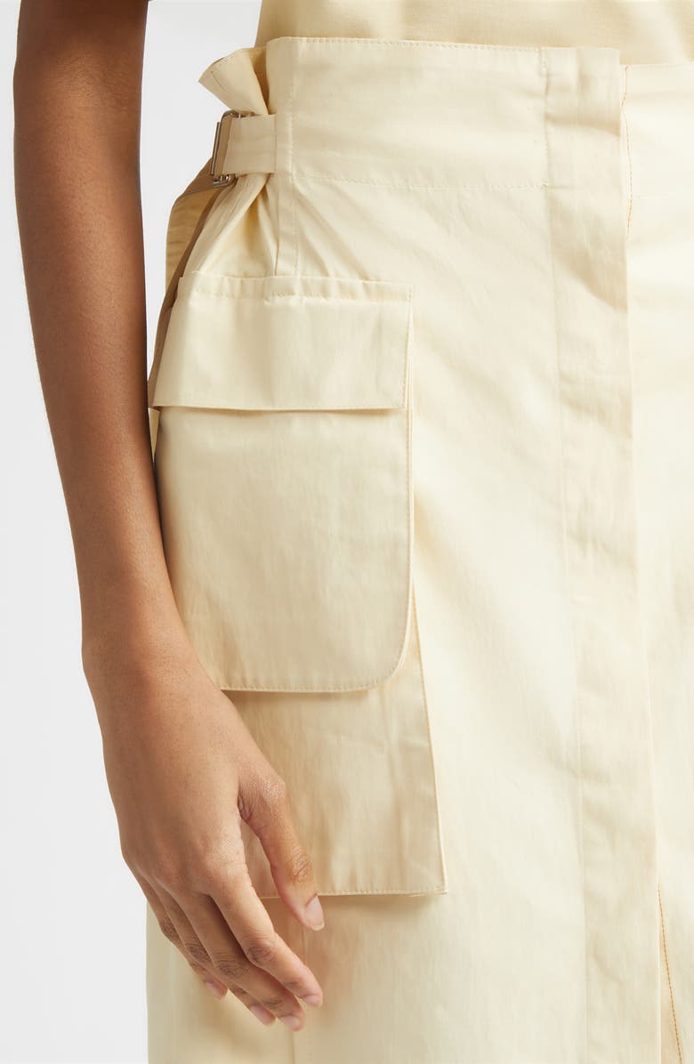 OSSOU Glen Coated Cotton Cargo Skirt, Alternate, color, Butter