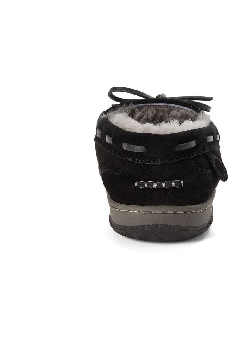 DEARFOAMS Fireside Forster Genuine Shearling Moccasin, Alternate, color, Black