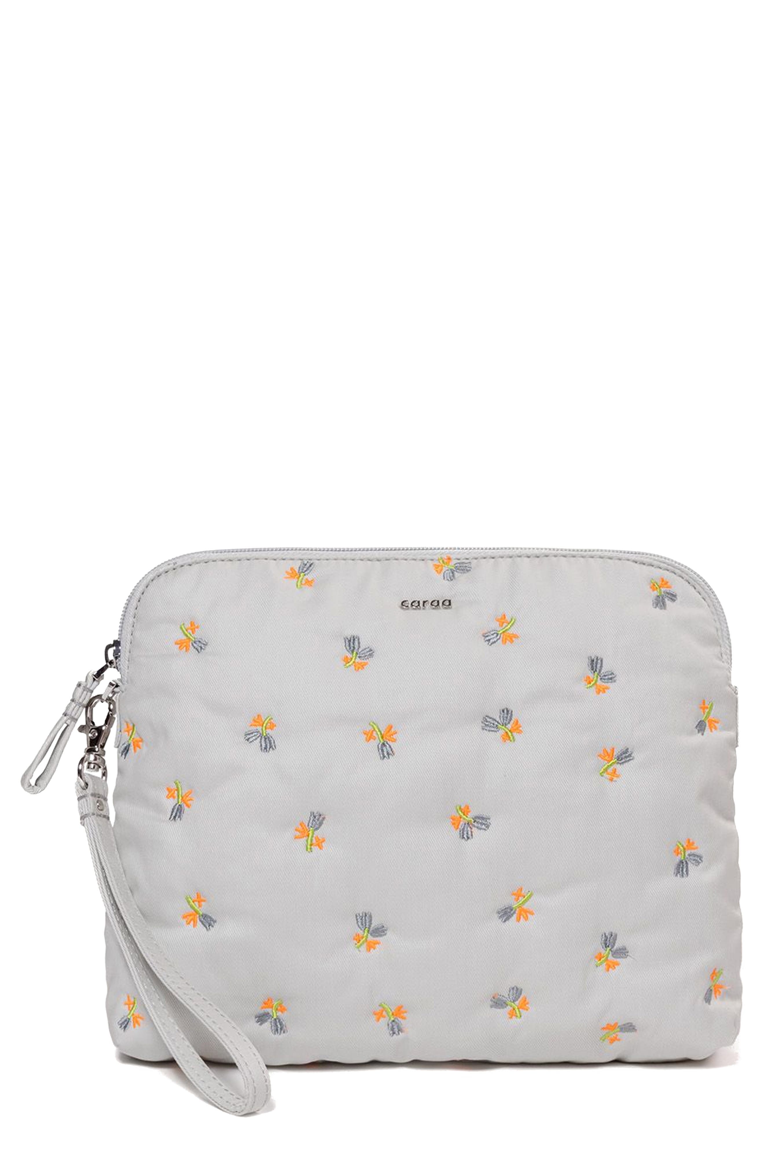 Caraa Water Repellent Organic Cotton Pouch, Main, color, Dove - Blue