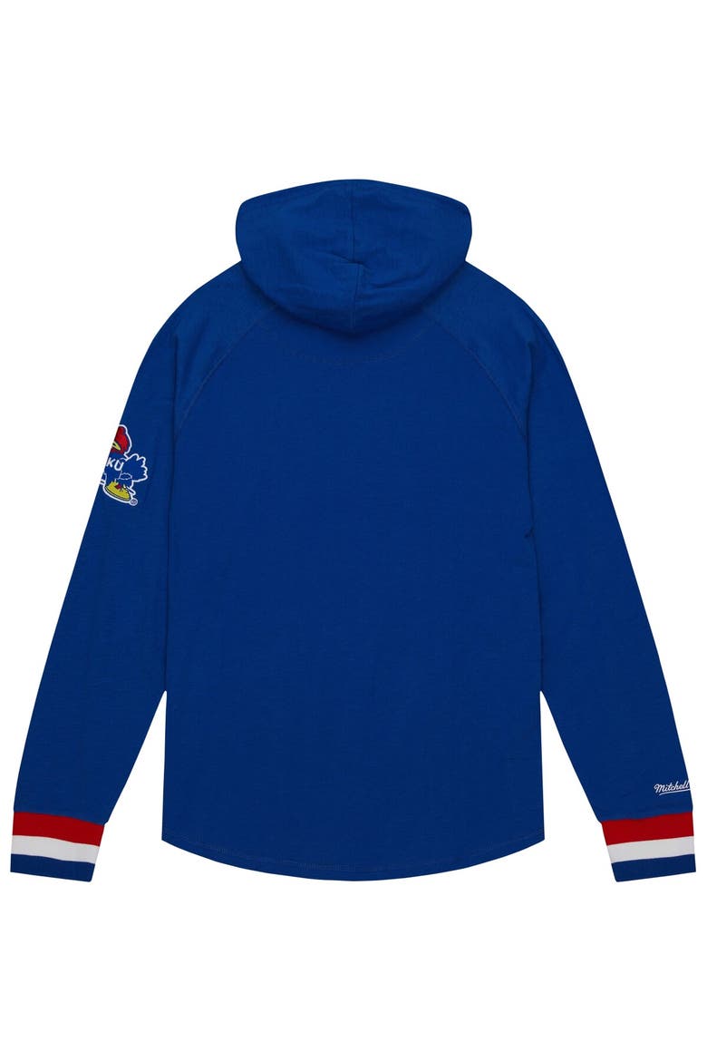 Men's Mitchell & Ness Royal Kansas Jayhawks Legendary Raglan Pullover Hoodie, Alternate, color, Royal