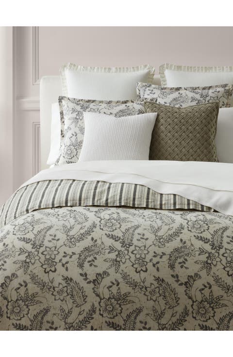 Sara Paisley & Stripe Reversible Cotton Duvet Cover & Sham Set