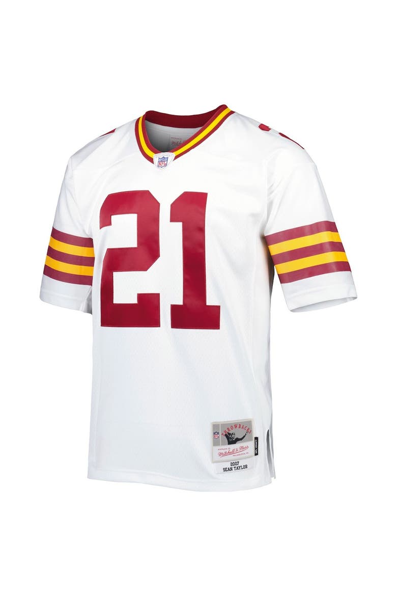 Men's Mitchell & Ness Sean Taylor White Washington Football Team Legacy Replica Jersey, Alternate, color, White
