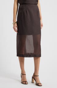 Nordstrom Organza Midi Pencil Skirt