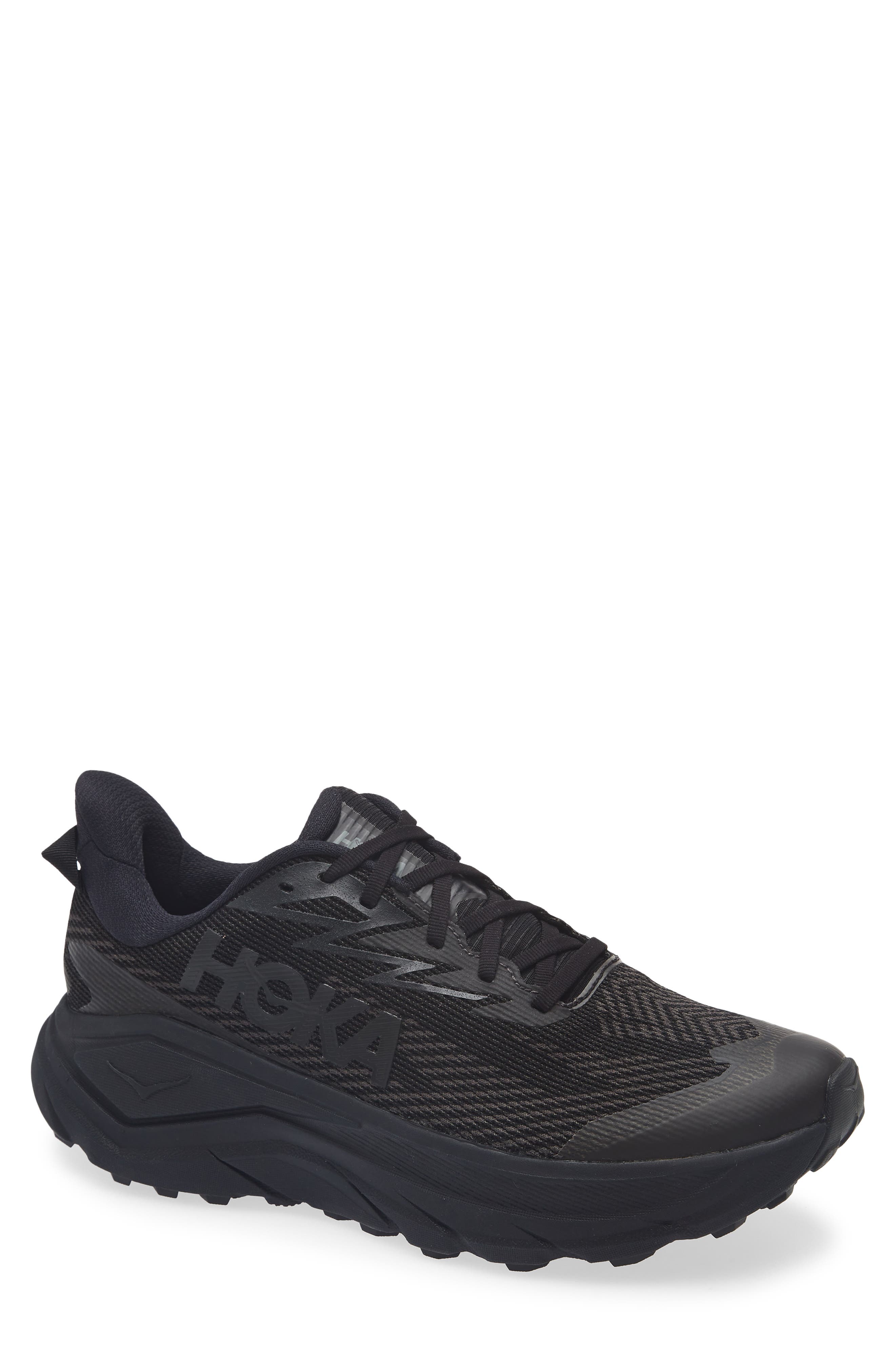 HOKA Challenger 8 GTX Gore-Tex<sup>®</sup> Waterproof Trail Running Shoe, Main, color, Black / Carbon Black