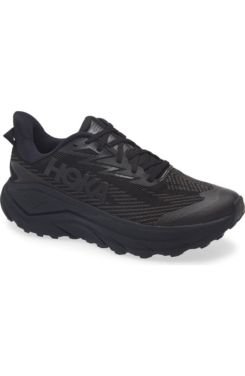 HOKA Challenger 8 GTX Gore-Tex<sup>®</sup> Waterproof Trail Running Shoe, Main, color, Black / Carbon Black