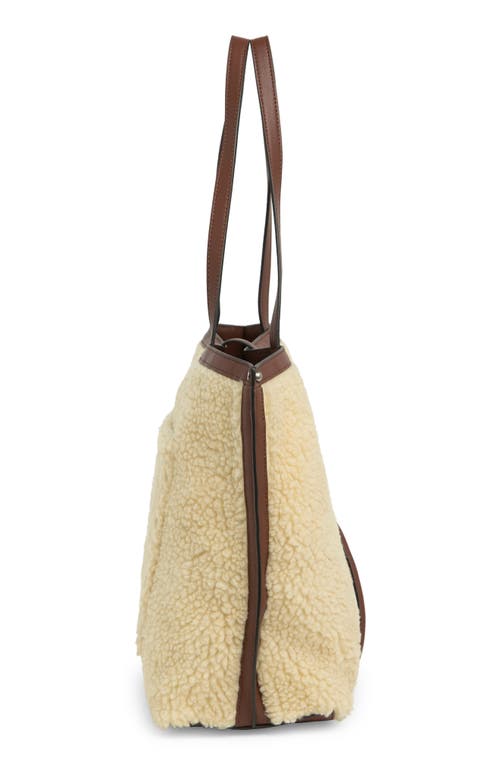 Rebecca Minkoff Megan Faux Shearling Tote In Cream