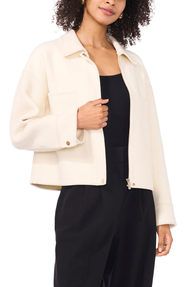 Vince Camuto Patch Pocket Zip Jacket, Main, color, Birch