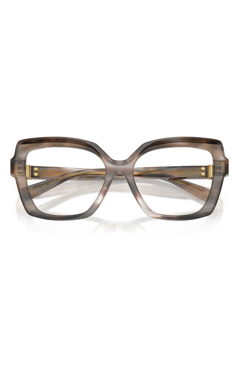 Dolce&Gabbana 53mm Butterfly Optical Glasses, Alternate, color, Striped Grey / Demo Lens