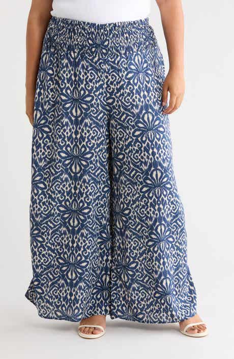 Vince Camuto Smocked Waist Wide Leg Pants