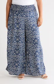 Vince Camuto Smocked Waist Wide Leg Pants