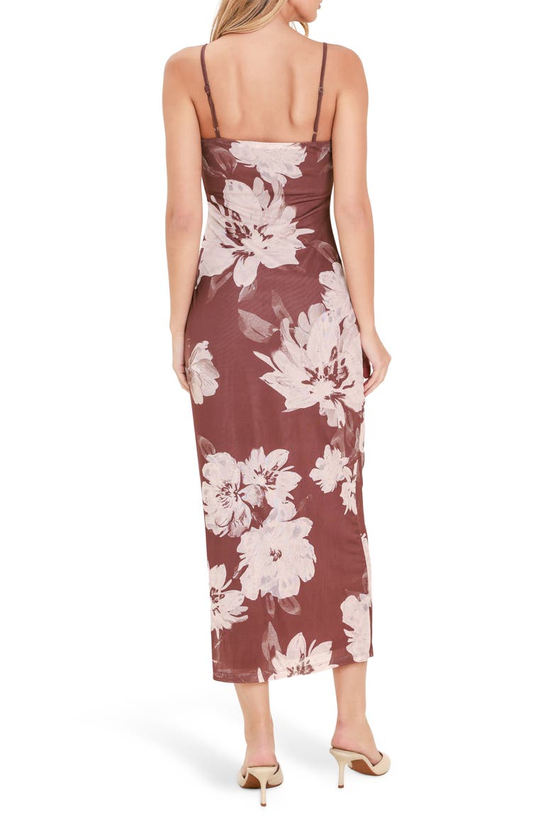 Sleeveless Mesh Print Dress, Alternate, color, REDBEAN