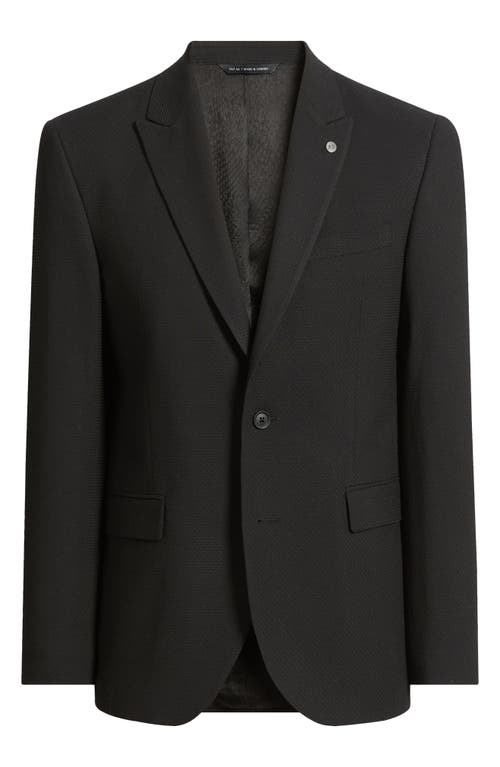 Allsaints Ross Slim Fit Solid Black Wool Sport Coat In Black
