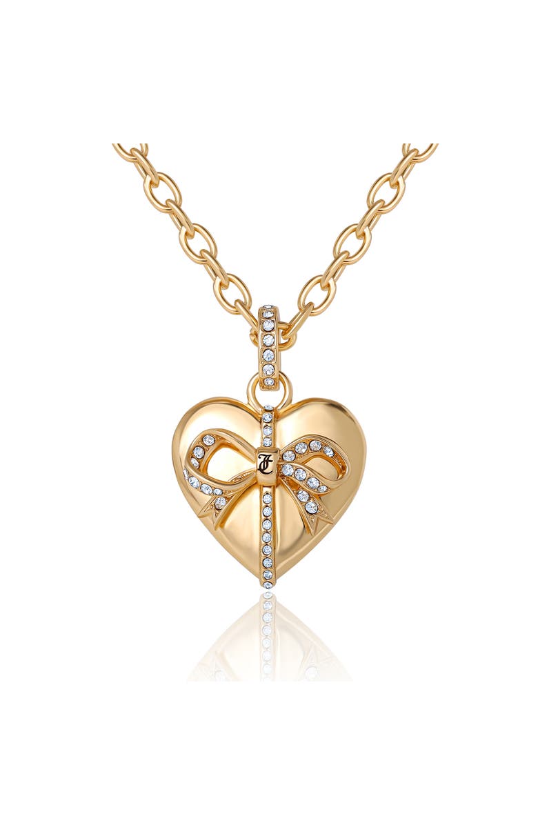 Juicy Couture Gold-Tone Heart Charm Necklace - 18 +2", Main, color, Gold Tone