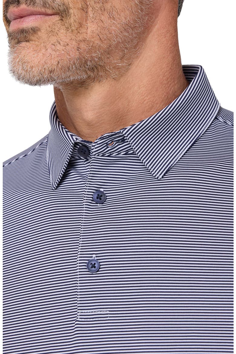Versa Trim Fit Stripe Performance Golf Polo, Alternate, color, NAVY WHITE STRIPE