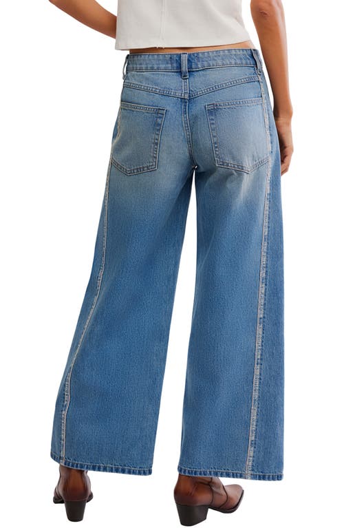 Free People On The Edge Wide Leg Jeans In Blue