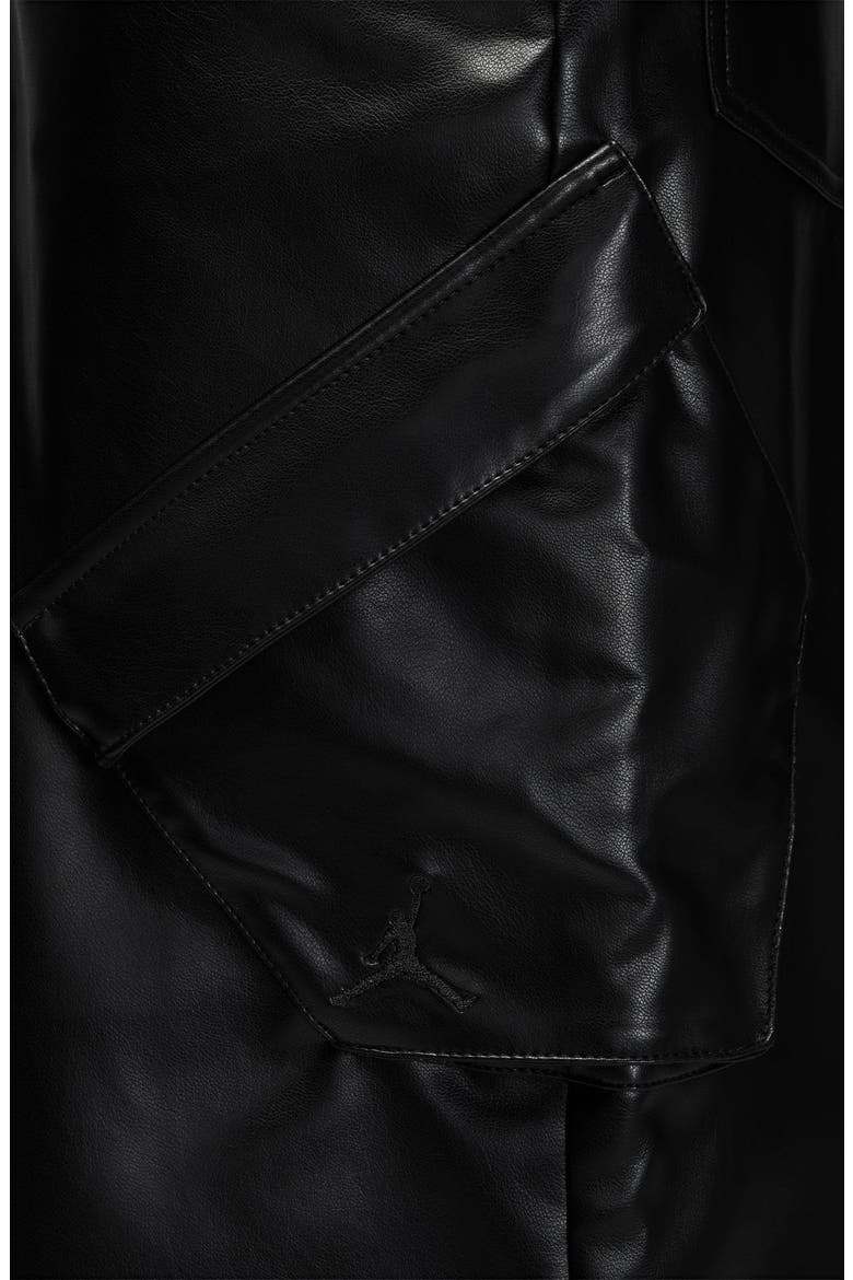 Faux Leather Midi Skirt, Alternate, color, BLACK