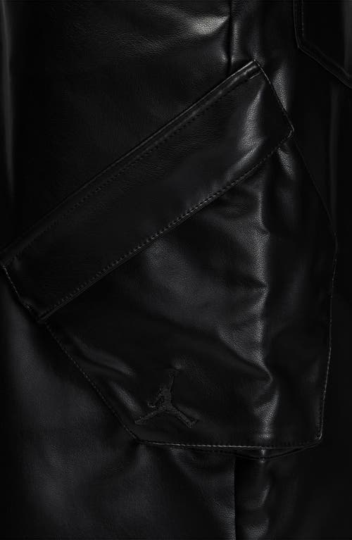 Jordan Faux Leather Midi Skirt In Black