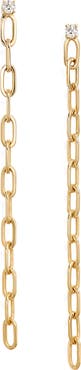 EF Collection Diamond Chain Link Drop Earrings