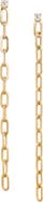 EF Collection Diamond Chain Link Drop Earrings