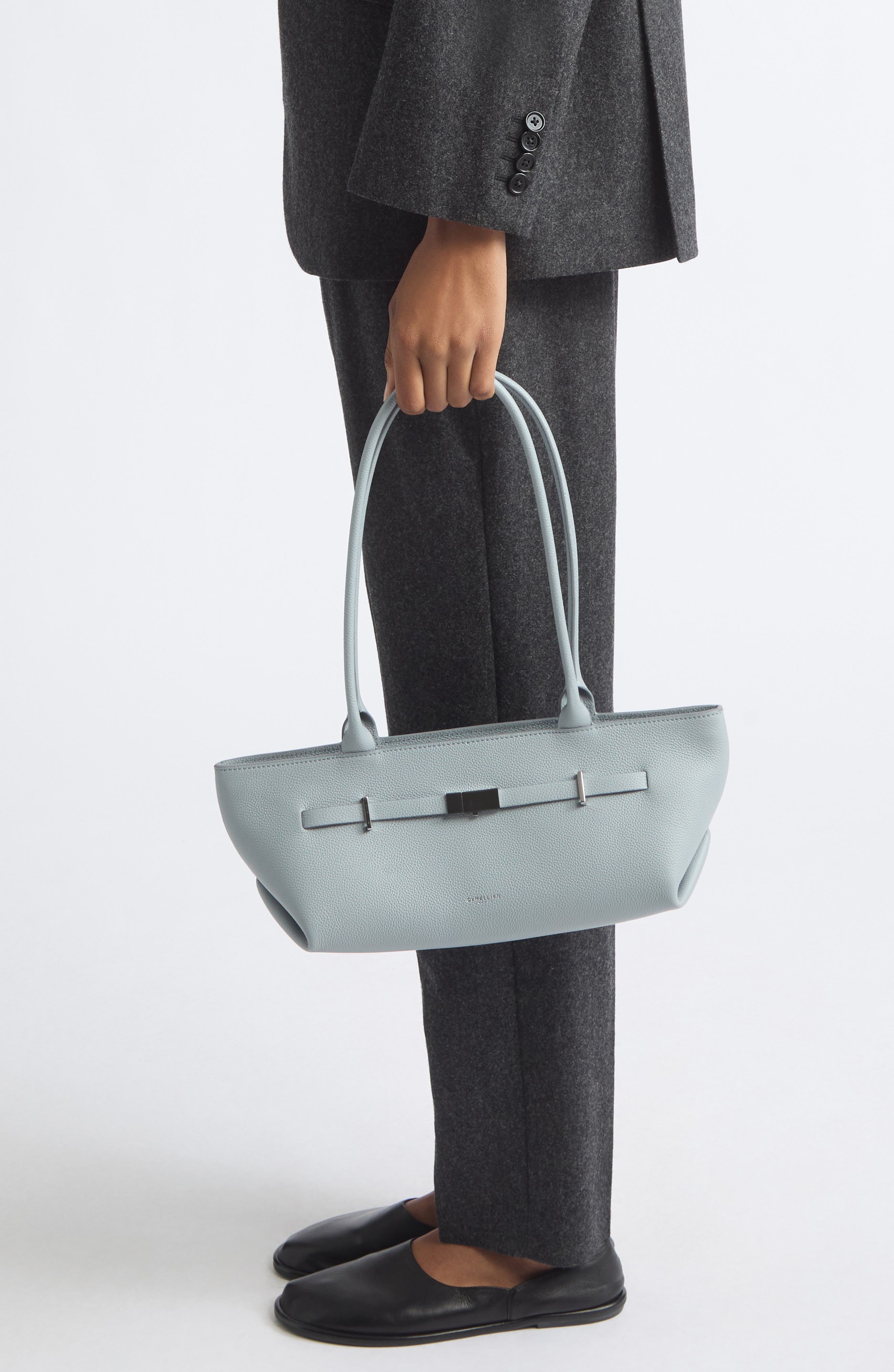 The New York Leather Shoulder Bag, Alternate, color, PACIFIC