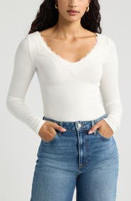 Open Edit Lace Trim Top