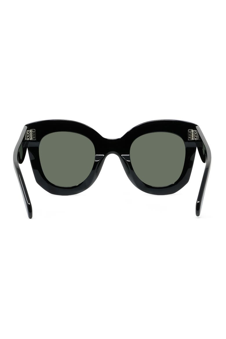 Special Fit 49mm Small Cat Eye Sunglasses, Alternate, color, BLACK/ GREEN